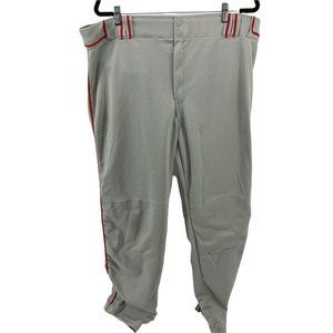 Combat 2XL Mens Gray Baseball/ Softball Pants With Red Trim Small Stain In Front